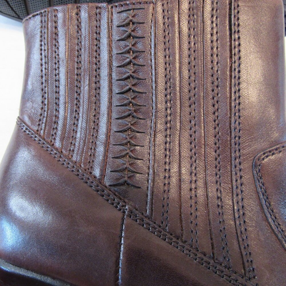 Clarks Bendables Dark Brown Side Zip Heeled Ankle Boots Size 8M - Picture 6 of 11